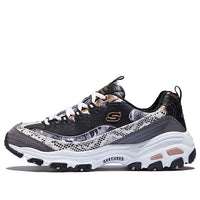 (WMNS) Skechers D'Lites-Runway Ready Low-Top Daddy Shoes Black/Purple 11918-BKRG