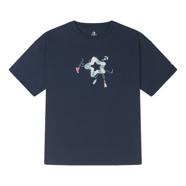 (WMNS) Converse Nautical Tee Asia Sizing 'Navy Blue' 10025880-A02