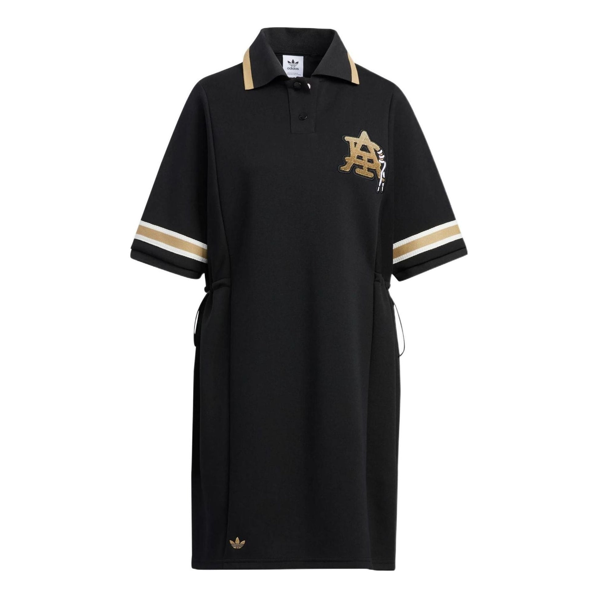 (WMNS) adidas Modern Collegiate Polo Dress Asia Sizing 'Black Gold' HS1929