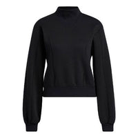 (WMNS) adidas Solid Color High Collar Pullover Hoodie Black GR8118