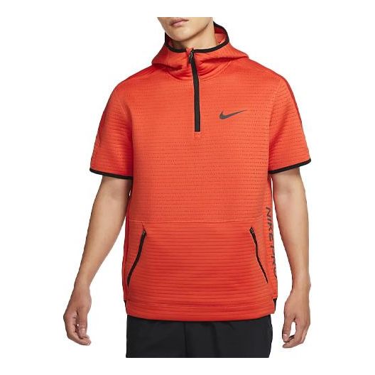 Nike Half Zipper Cardigan Short Sleeve Training Orange CQ8344-895