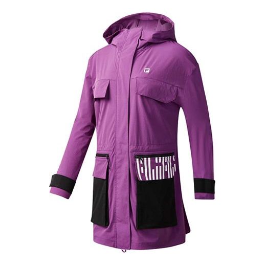 (WMNS) FILA Athletics Splicing Contrasting Colors Hooded Jacket Purple A51W031712F-PU