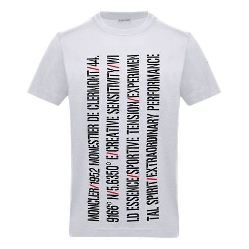 Men's Moncler Alphabet Short Sleeve Round Neck White 0918C737108390T001