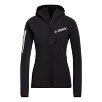 (WMNS) adidas Techrock Flooce Wind Hooded Jacket Asia Sizing 'Black White' HF0727