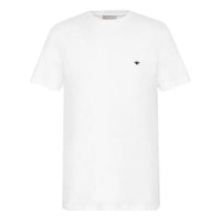 Men's DIOR SS21 Solid Color Bee Embroidered Round Neck Short Sleeve White T-Shirt 733J603B0533-C089