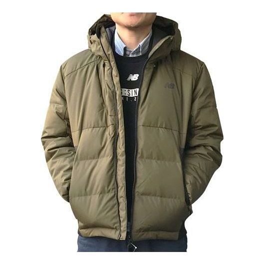 New Balance Heavyweight Puffer Hooded Jacket Asia Sizing 'Olive Green' NP74T021-KH