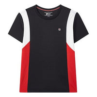 (WMNS) FILA Casual Contrasting Colors Sports Short Sleeve Blue F11W021119F-NV
