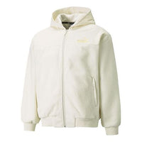 PUMA Winterized lamb's wool Stay Warm Fleece Lined Hooded Jacket White 848253-73
