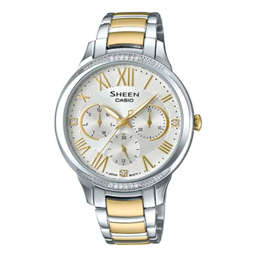 CASIO SHEEN Series Waterproof /White/Gold Silver Analog SHE-3058SG-7A