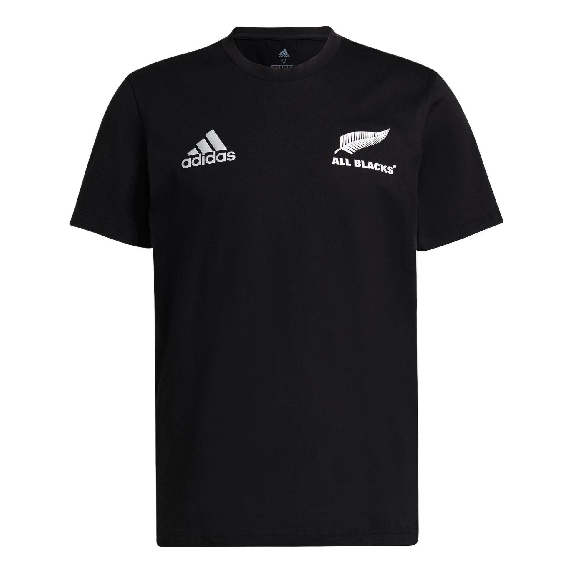 adidas Solid Color Logo Rugby Sports Short Sleeve Black GU3158