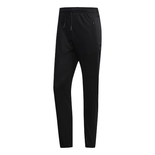 adidas neo Lacing Elastic Waistband Solid Color Athleisure Casual Sports Pants Black EI4651