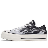 (WMNS) Converse Chuck Taylor All Star Platform Metallic Flame Low Top Black White 565900C