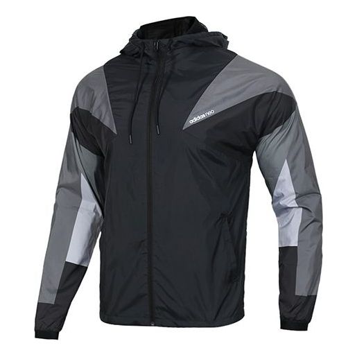Men's adidas neo Windproof Black Jacket DW8110