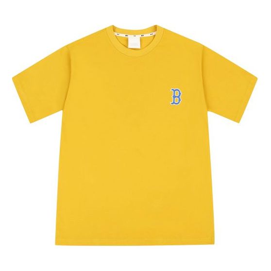 MLB Boston Red Sox Basic Small Label Short Sleeve Unisex Mustard Yellow 31TS10031-43D