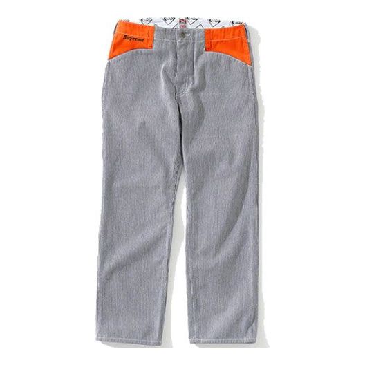 Supreme FW19 Week 3 x Ben Davis Work Pant Crossover Gray Orange Contrasting Colors Cargo Long Pants Unisex Gray SUP-FW19-410