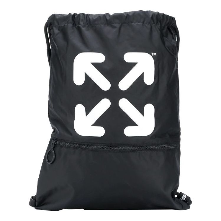 Off-White Arrows Drawstring Lacing schoolbag Black OMVN012I20FAB0011001