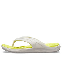 Crocs Reviva Stylish Upper Round Toe Flip Flops 'White Yellow' 205545-1CC