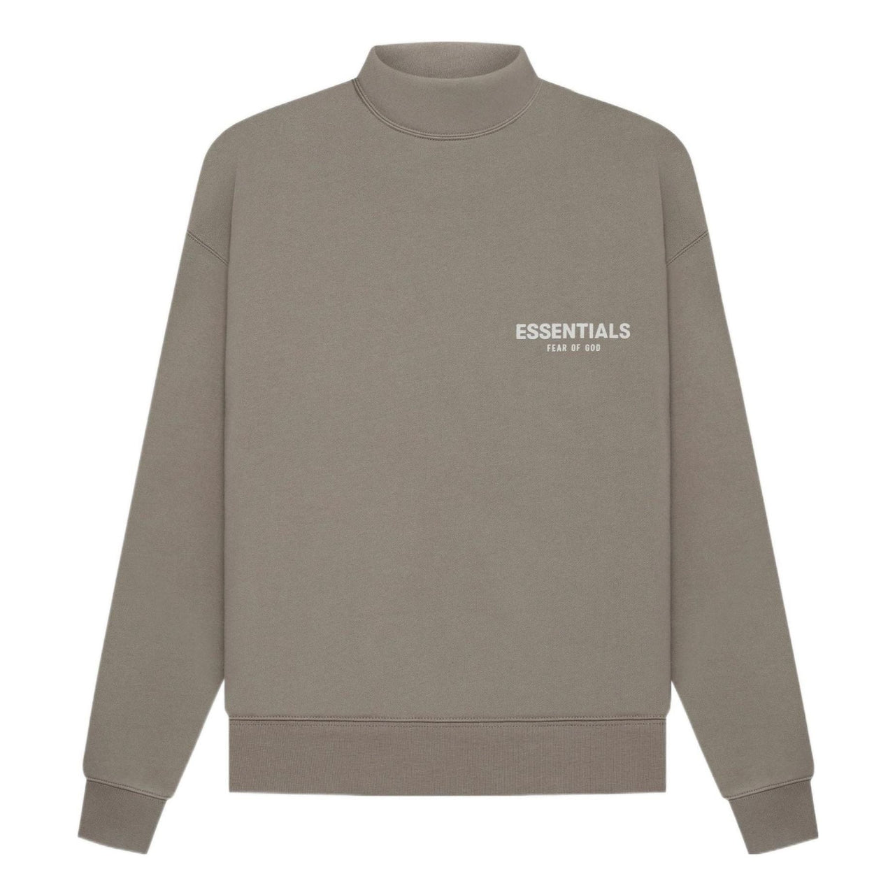 Fear of God Essentials SS22 Mockneck Desert Taupe Logo FOG-SS22-398