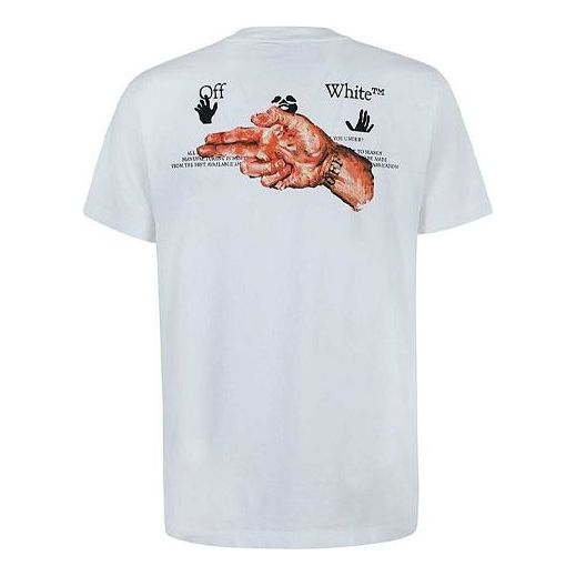 Off-White SS21 Logo Printing Round Neck Pullover Short Sleeve Slim Fit Version White OMAA027R21JER011