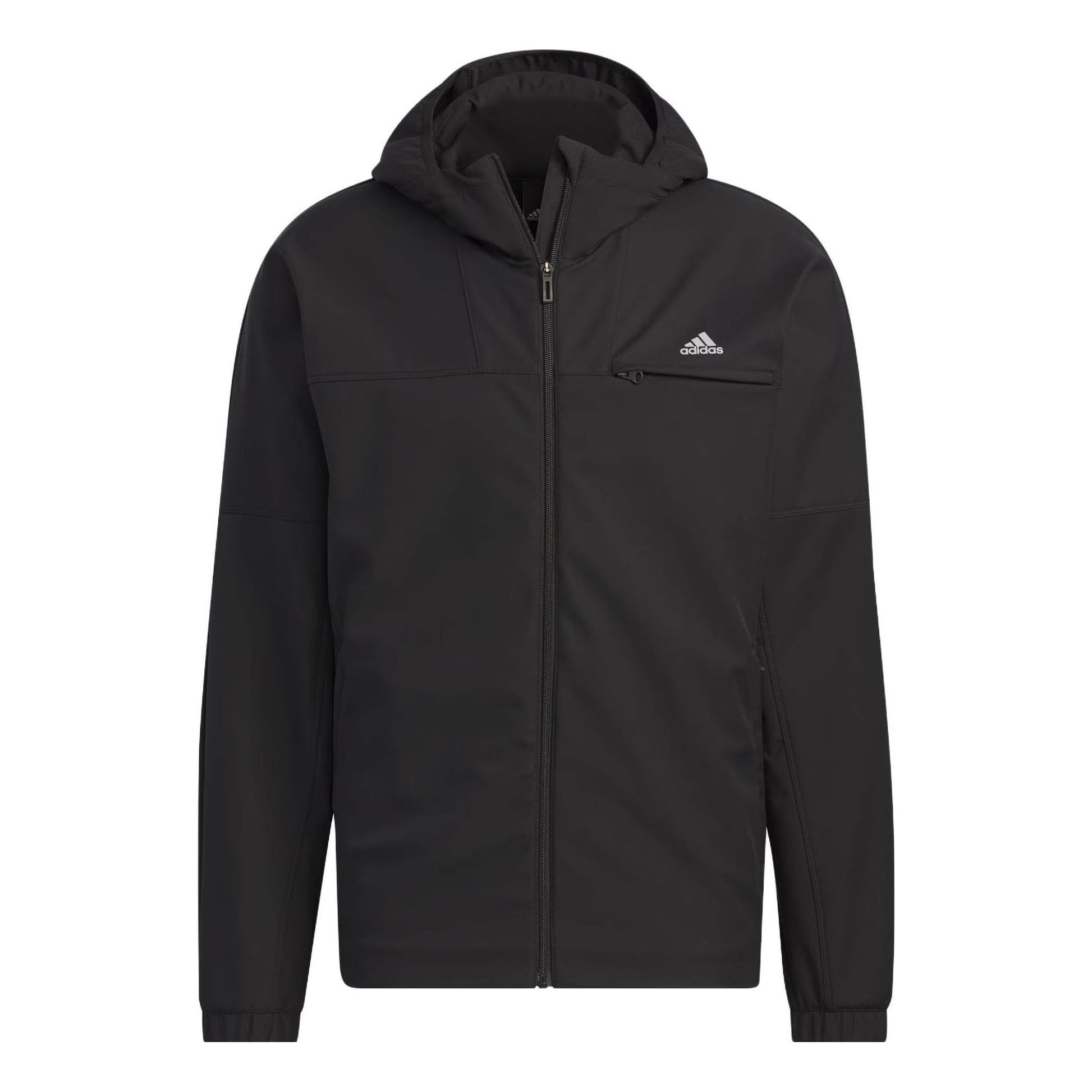 Aadidas Regular Fit 3-Layer Bonded Fleece Hooded Full-Zip Jacket 'Black' IK7347