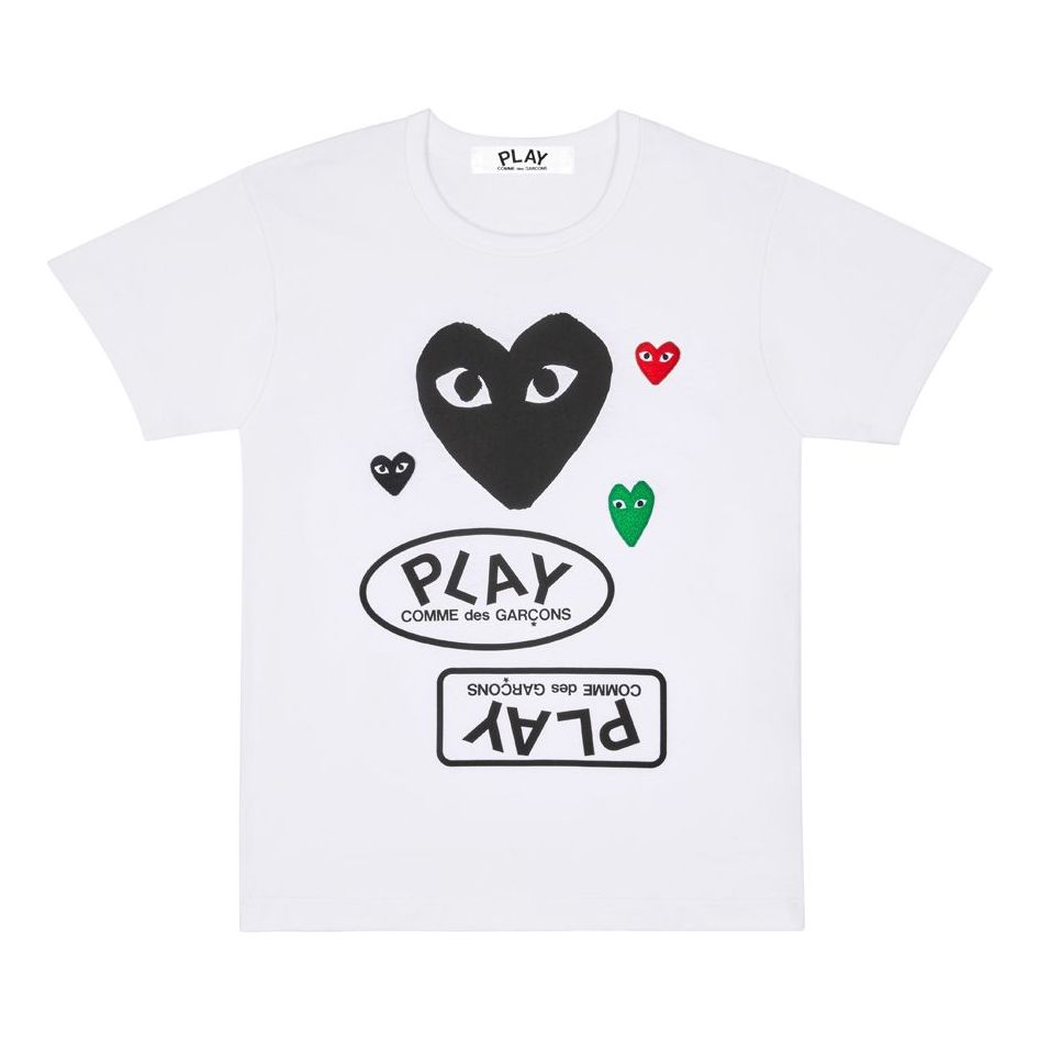 COMME des GARCONS PLAY Black Love Short Sleeve White AZ-T281-051