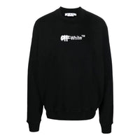 Men's Off-White FW22 Logo Embroidered Round Neck Long Sleeves Black OMBA054F22FLE0011001