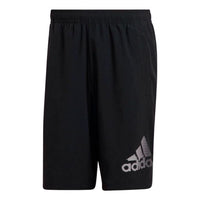 Men's adidas SS22 Solid Color Logo Printing Loose Shorts Japanese Version Black HF7201