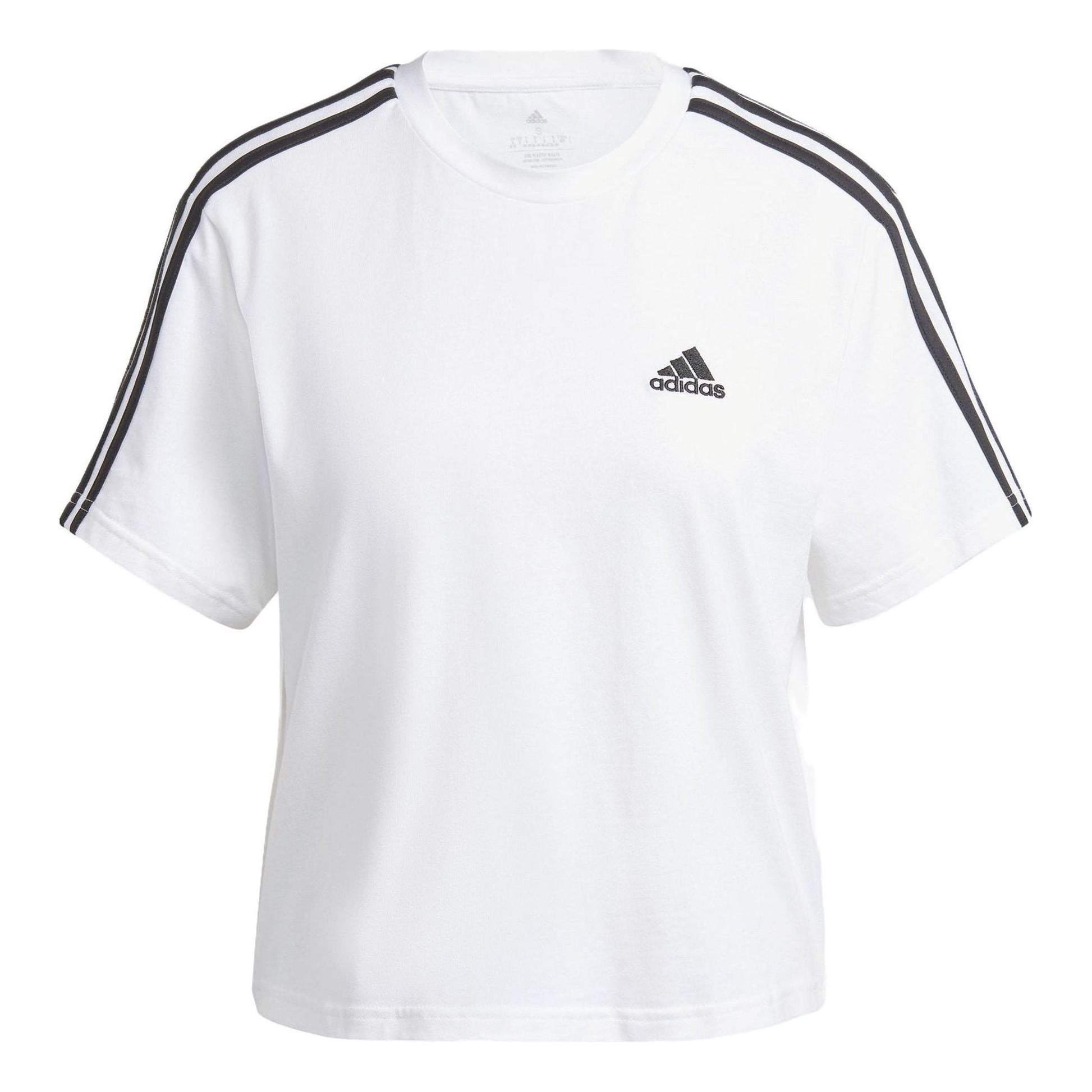 (WMNS) adidas Essentials 3-Stripes Single Jersey Crop Top Asia Sizing 'White' HR4915