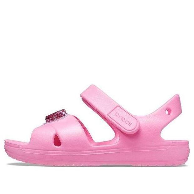 (GS) Crocs Classic Cross-Strap Charm Sandals 'Pink' 206947-669