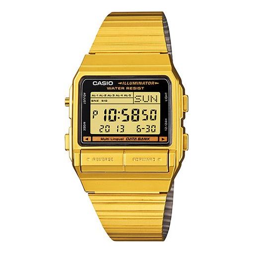 CASIO Quartz Waterproof Unisex Mens Gold Digital DB-380G-1