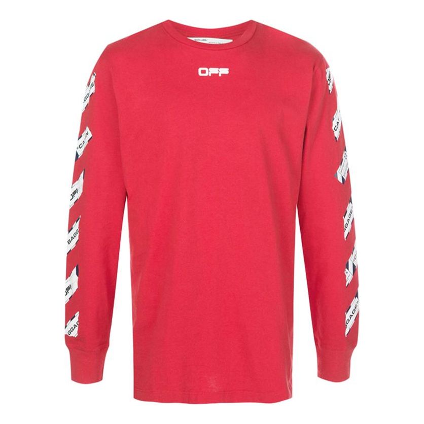 Off-White Classic Alphabet Logo Pattern Round Neck Version Red OMAB001S20185003-2088