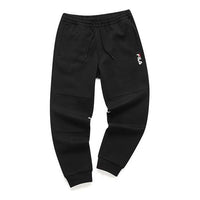 FILA FUSION Athleisure Casual Sports Printing Bundle Feet Knit Long Pants Black T11M115604F-BK
