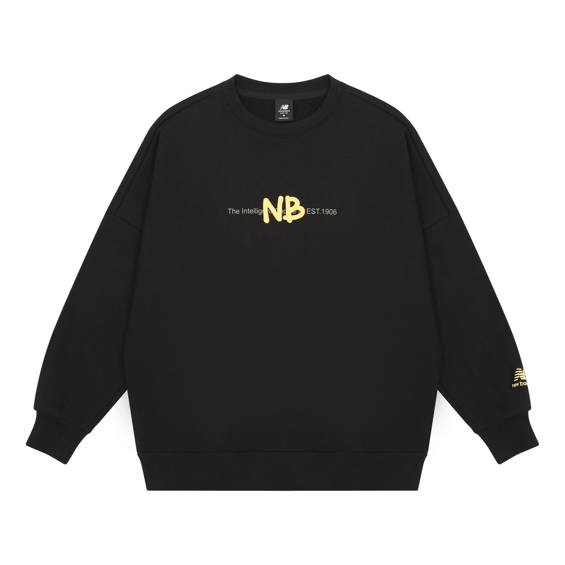 New Balance Men's New Balance Logo Printing Knit Sports Round Neck Pullover Black AMT13365-BK