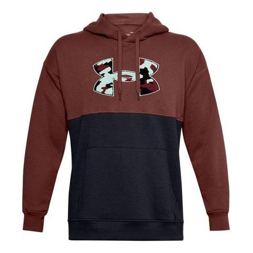 Men's Under Armour Rival Colorblock Training Sports Fleece Red 1357098-688
