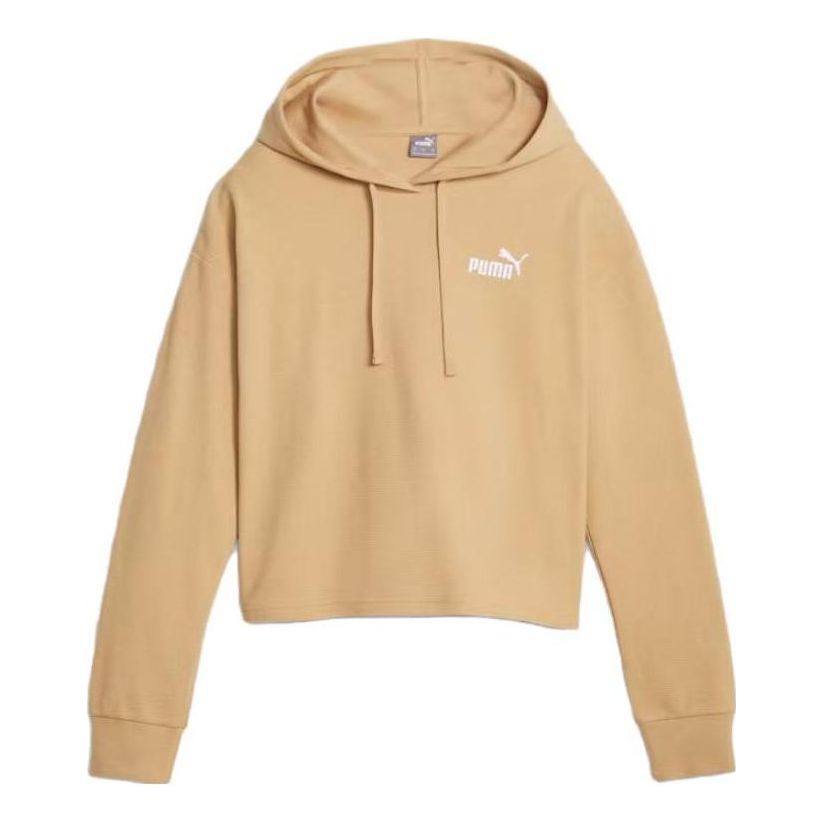 (WMNS) PUMA ESS+ Cropped Hoodie 'Sand' 675970-84