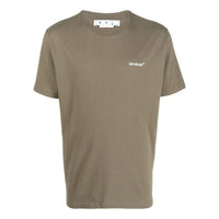 Men's Off-White FW22 Arrow Pattern Printing Round Neck Short Sleeve Green T-Shirt OMAA027F22JER0085601