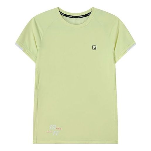 (WMNS) FILA Athletics Athleisure Casual Sports Running Breathable Short Sleeve Yellow A11W122101F-YE