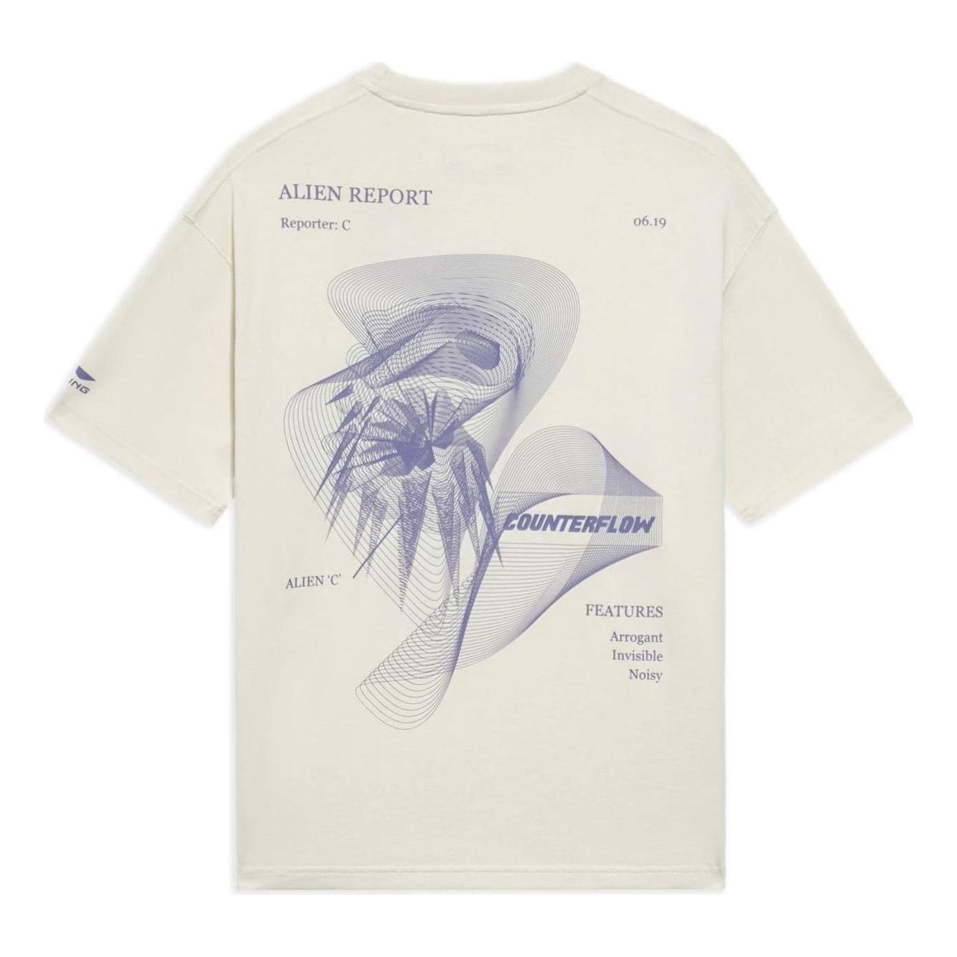 Li-Ning Counterflow Graphic T-shirt 'Creamy White' AHSS885-2