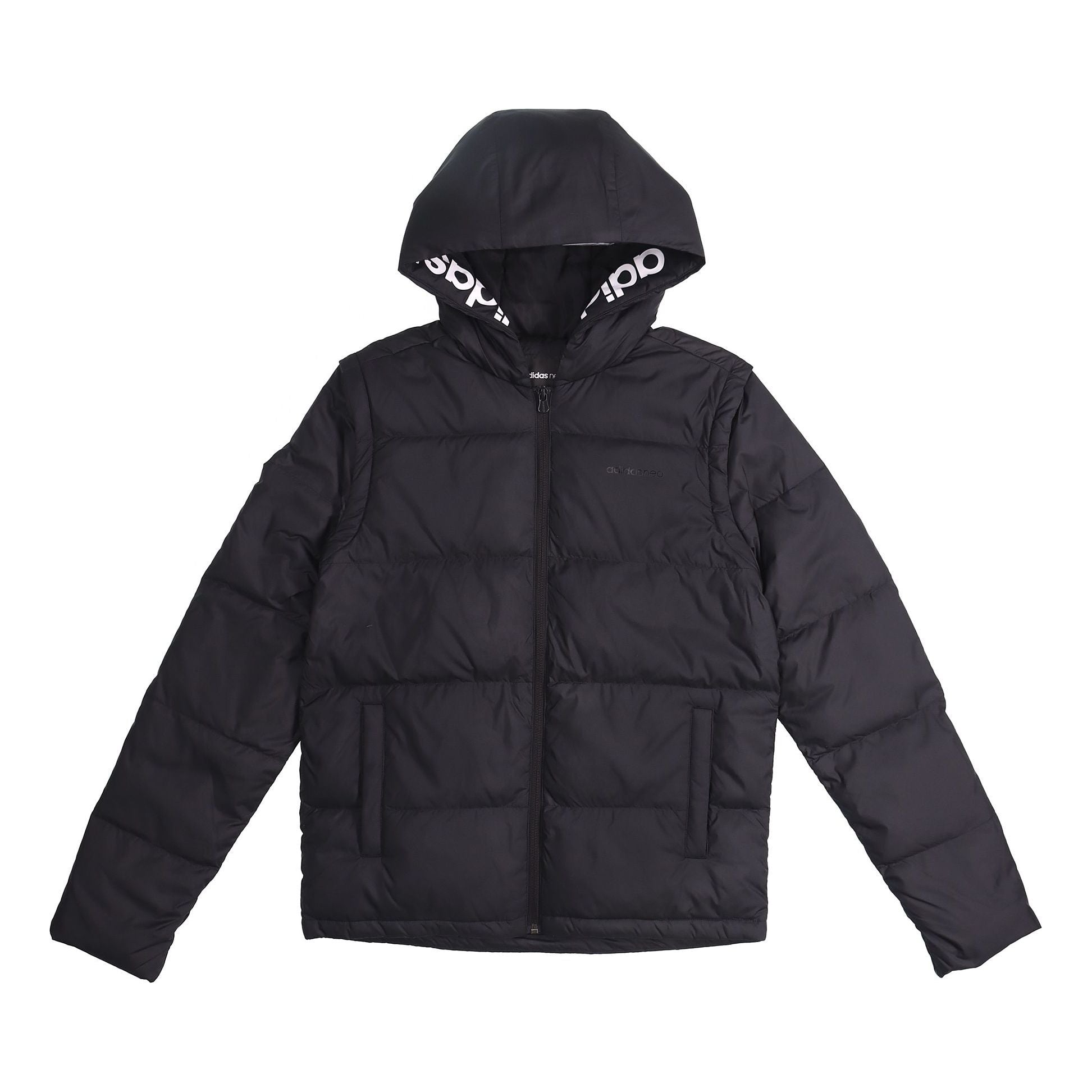 adidas neo Windproof Keep Warm Hooded Down Jacket Black FK3502
