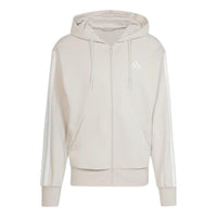 adidas Essentials 3-Stripes French Terry Full-Zip Jacket Asia Sizing 'Beige' JE6340