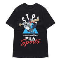 Men's FILA FUSION x staple Crossover Cartoon Printing Sports Round Neck Short Sleeve Legendary Blue T-Shirt T11M134104F-NV