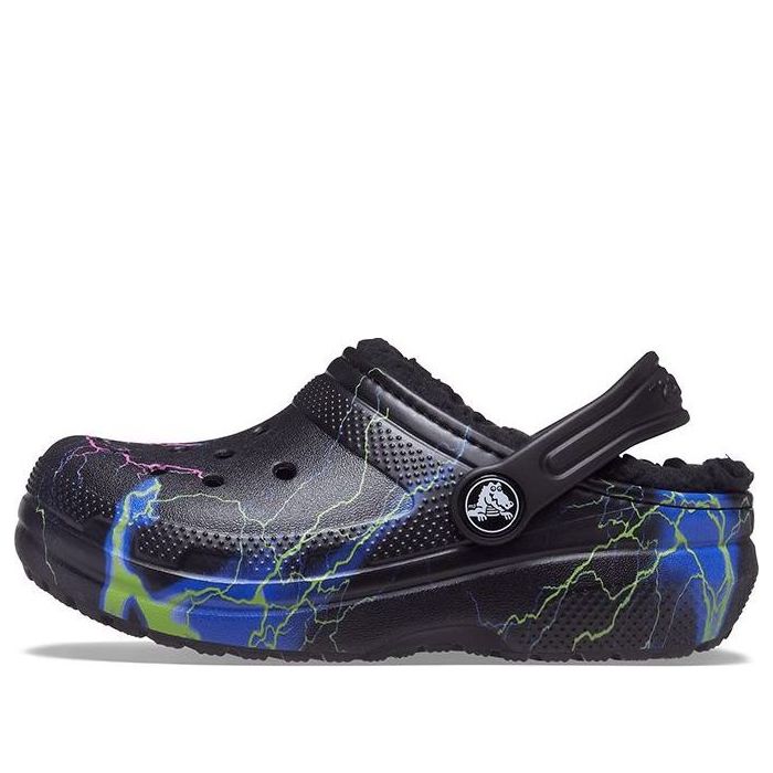 (GS) Crocs Classic Fuzz-Lined Clog 'Black Lightning' 207322-0C4