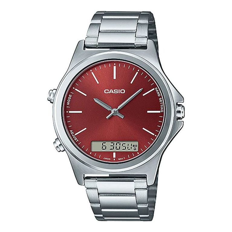 Casio Dress Classic Analog-Digital Watch 'Silver Red' MTP-VC01D-5E