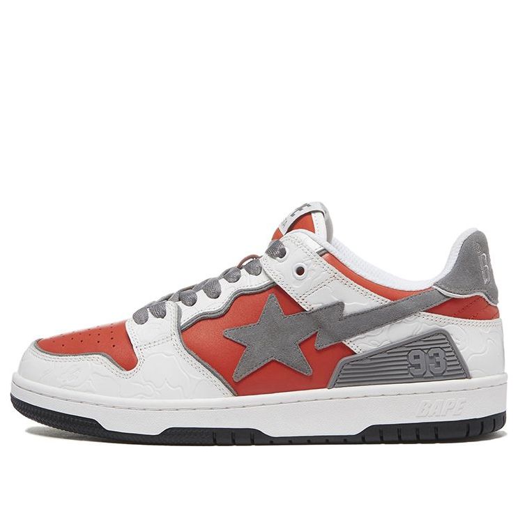 A BATHING APE WMNS Sk8 Sta White Red 1H80-291-017