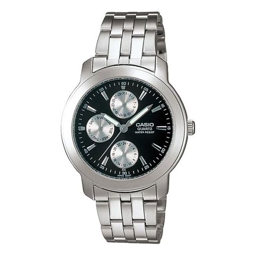 CASIO Stainless Steel Strap Black Watch Dial Mens Black Analog MTP-1192A-1ADR