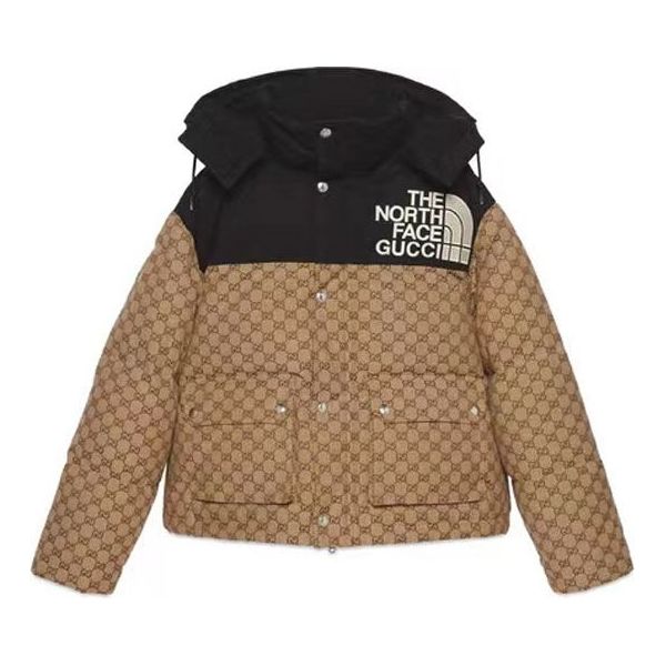 (WMNS) Gucci x The North Face GG Padded Short Jacket 'Black Ebony Beige' 670908-Z8APZ-2184