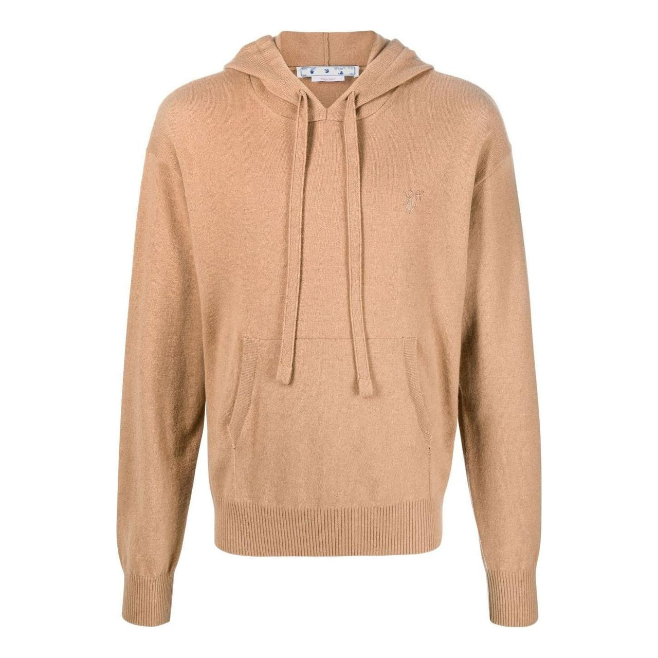 Off-White Logo Embroidered Cashmere Hoodie OMHA143S22KNI0016262