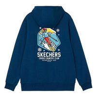 Skechers Cartoon Graphic Drawstring Hoodie 'Navy Black White Grey' L422U239