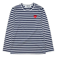 COMME des GARCONS PLAY Striped Long Sleeves Tee 'Navy White' AZ-T208-051-1