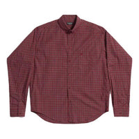Balenciaga Plaid Long Sleeve Shirt Large Fit 'Red' 658929TKM386167